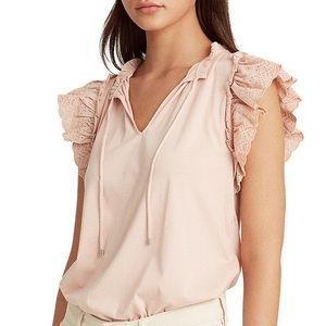 LAUREN Ralph Lauren Ruffled Cotton Top